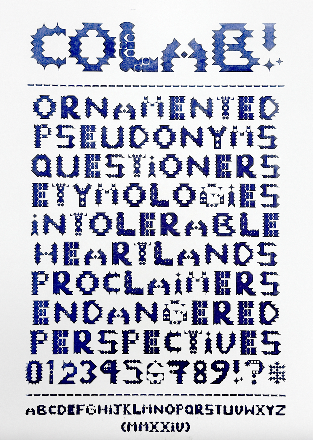 Collab Typeface specimen