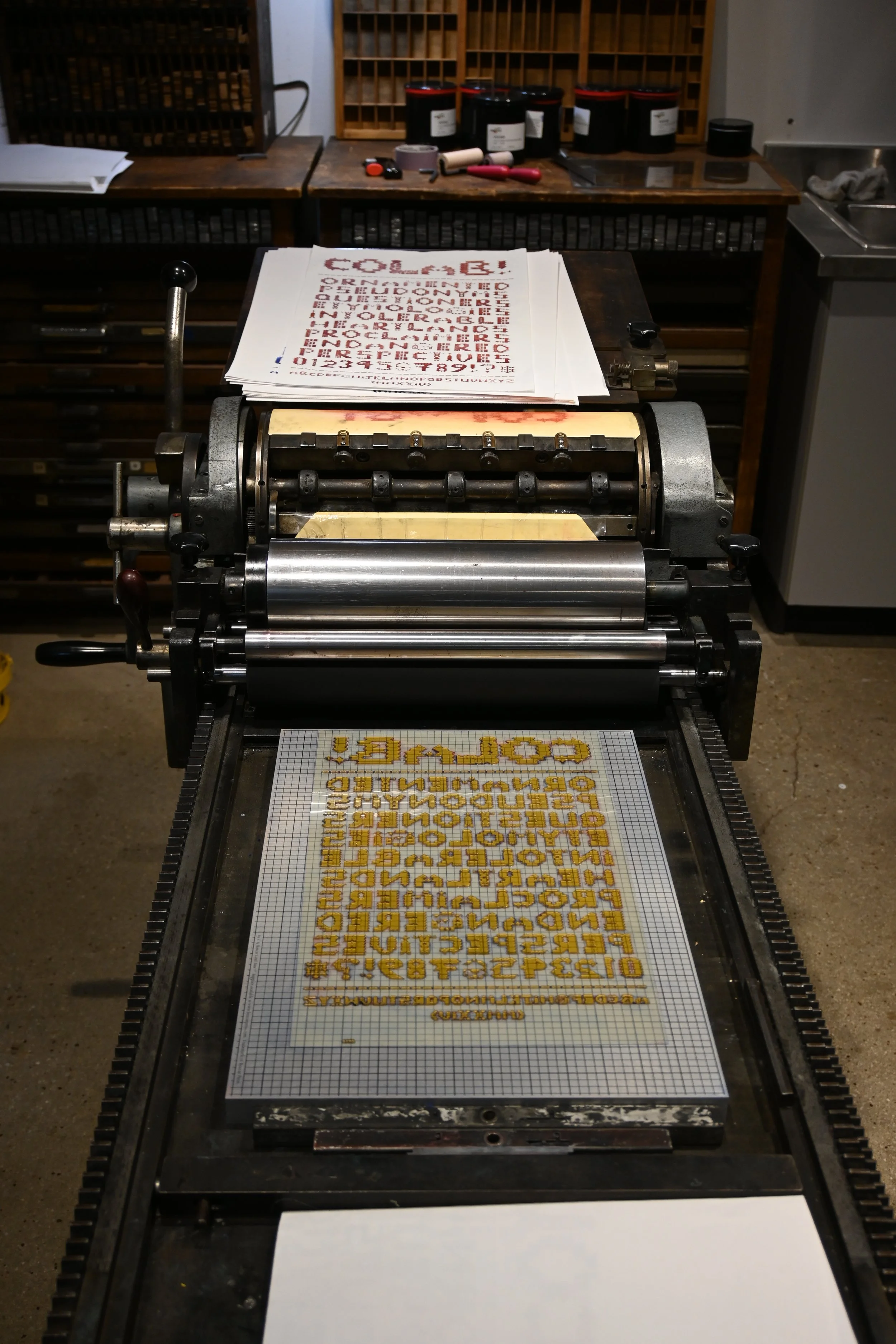 Collab Typeface letterpress